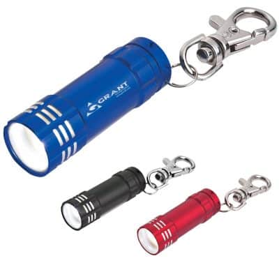 Mini Aluminum LED Flashlight With Key Clip
