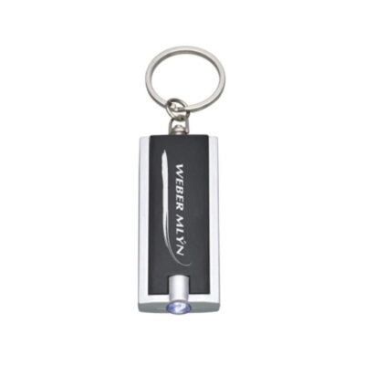 Push Button Flashlight/Keychain - Black