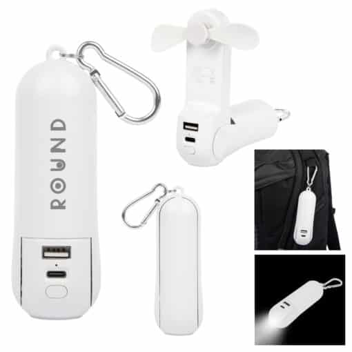 Rechargeable Power Bank With Fan & Flashlight-1