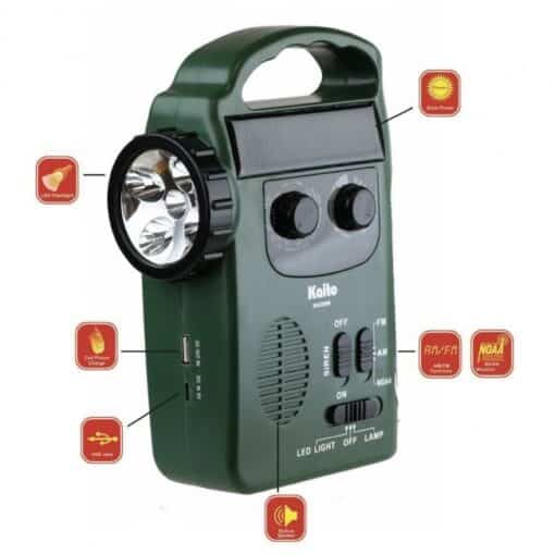 Kaito KA339 Solar AM/FM Emergency Radio with LED Lantern and Flashlight-1