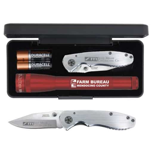 LED AA Mini Silver Maglite® w/Warhawk Pocket Knife-3