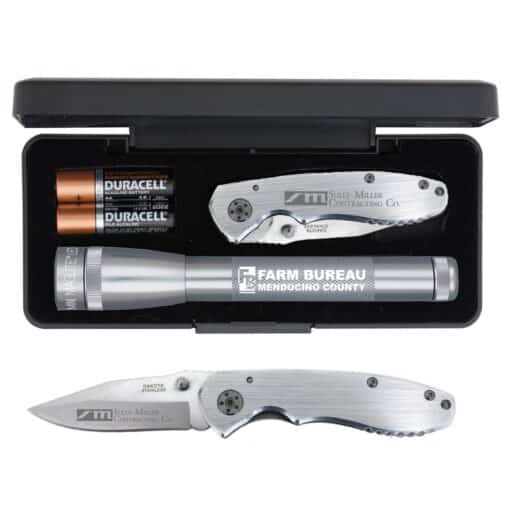 LED AA Mini Silver Maglite® w/Warhawk Pocket Knife-4