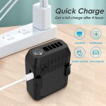 6000mAH Portable Neck Fan/Power Bank w/Waist Clip & Flashlight - 3