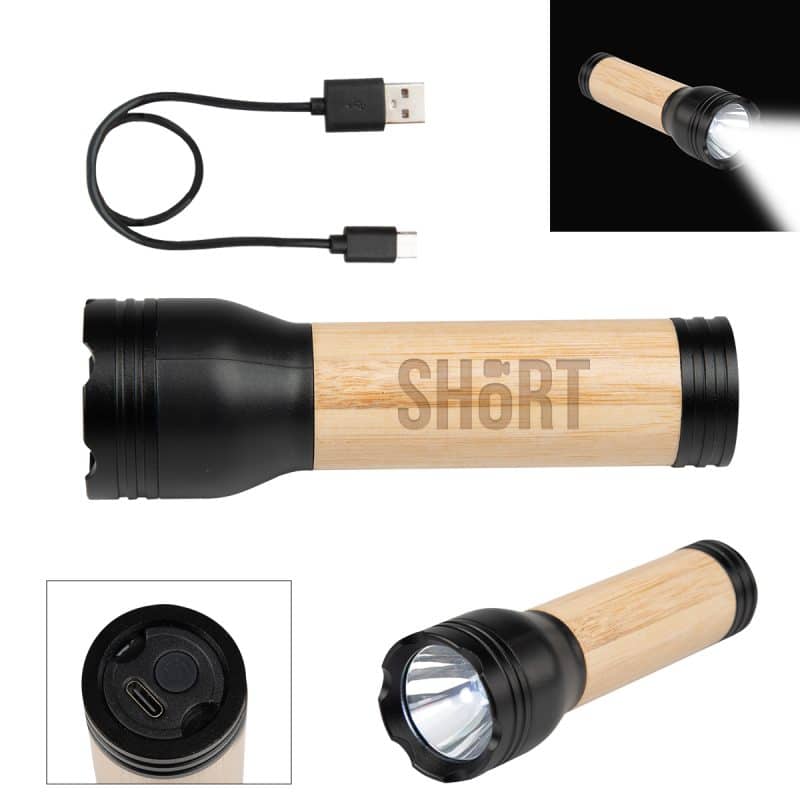 Bamboo Rechargeable Led Flashlight - 1