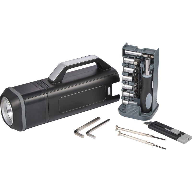 Tool Set With Rechargeable LED Flashlight - 8