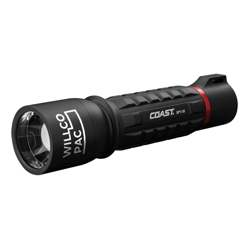 Dual Power Flashlight Custom Coast® XP11R Rechargeable-Dual Power LED Flashlight with Logo ...