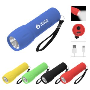 Rechargeable Rubberized Cob Light With Strap 2.0