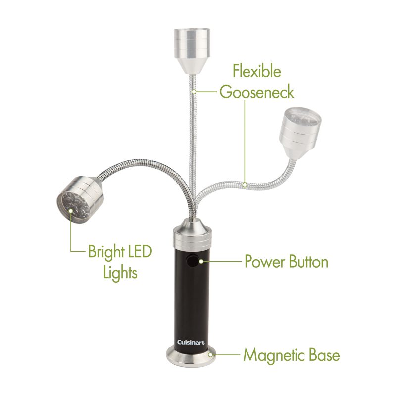Cuisinart Outdoors 2-Piece Magnetic LED Grill Lights - Black - 5